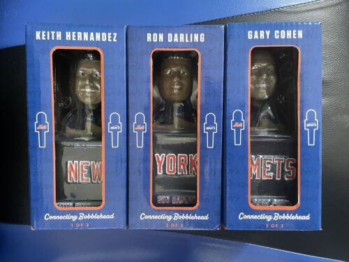 2022 Keith Hernandez Ron Darling Gary Cohen Connecting Bobblehead Set Mets LGM 海外 即決