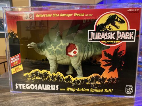 Jurassic Park Stegosaurus JP07 w/ Whip Action Tail & Damage 1993 Graded CAS 80+ 海外 即決