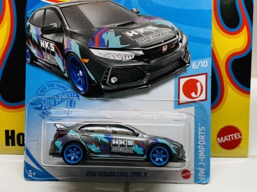 Hot Wheels 2018 Honda Civic Type R Gray J-Imports JDM With protector Included 海外 即決