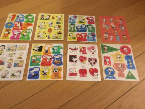 vintage peanuts snoopy charles schulz sticker lot L12 8 sticker sheets 海外 即決