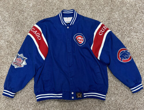 Chicago Cubs Genuine MLB JH Design 2X Jacket Vintage 100% Cotton 海外 即決