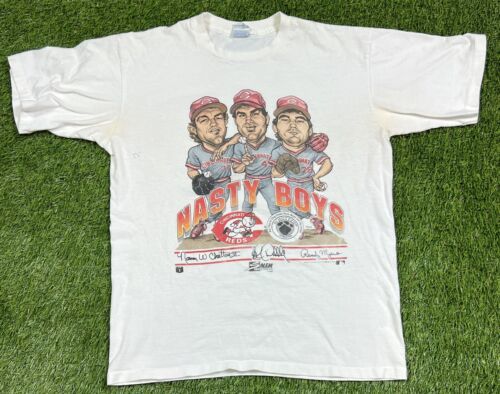 VTG 1990 Salem Sportswear Cincinnati Reds Nasty Boys MLB T-Shirt Men's L 海外 即決