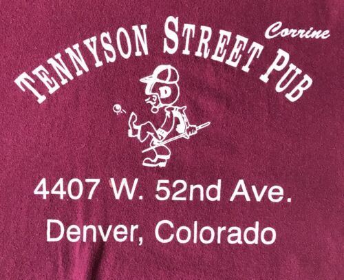 VTG Tennyson St Pub Denver T shirt Waitress Uniform Womens Broncos CO Hipster 海外 即決