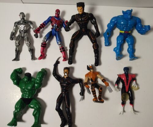 Vintage Lot Figures X-Men Spider-Man Hulk 8 Toys Mostly 1990s Mixed Marvel 海外 即決