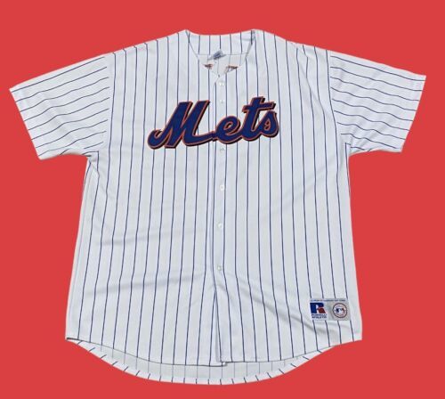Vintage New York Mets Mike Piazza Russell Athletic Pinstripe Jersey Size XXL 海外 即決