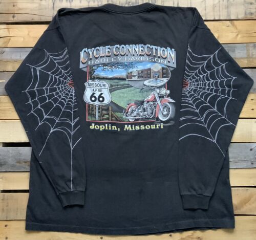 いについて】 Vintage Harley Davidson Spider Web Long Sleeve T