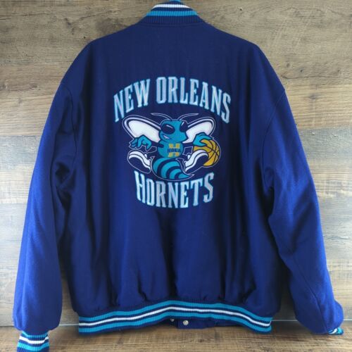 Vintage Jeff Hamilton New Orleans Hornets Reversable Purple Wool Varsity Jacket 海外 即決