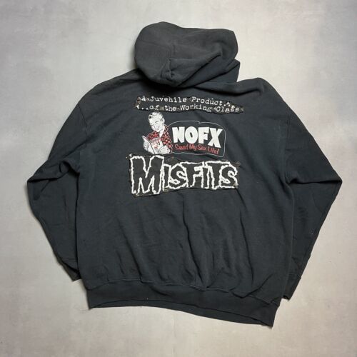 Vintage 90s NOFX Saved my Life Hoodie Misfits Swinging Utters Punk Patches XL 海外 即決