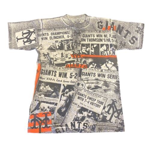 Vintage San Fransisco Giants AOP Sun Sentinel Newspaper T-Shirt (Measurements) L 海外 即決