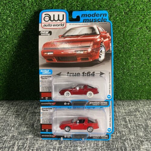 Auto World AWSP113A 1:64 1986 Dodge Conquest TSI- Red Model Car + CHASE see pics 海外 即決