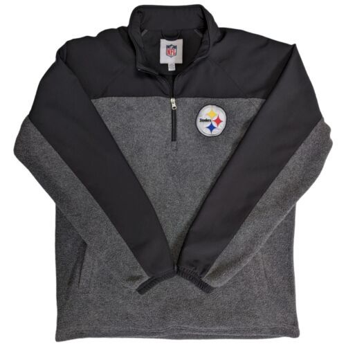 NFL Team Apparel Pittsburgh Steelers 1/4 Zip Lightweight Jacket Black Large 海外 即決