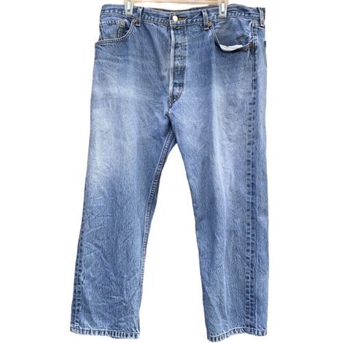 Vintage Levis 501 XX Jeans Blue Straight Leg Denim Mens 40x32 Button Fly (36x25) 海外 即決