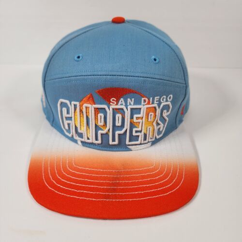NBA San Diego Clippers Glowdown Flat Brim Snapback Adjustable Hat 47 Blue City 海外 即決