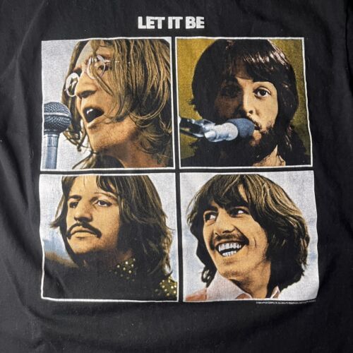 The Beatles Let It Be Black T-Shirt Vintage 2004 Apple Corp Medium M 海外 即決
