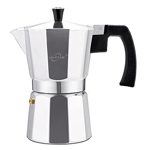MVPLUE Stovetop Espresso Maker 6 Cup Moka Pot Aluminum Silver，Cuban Coffee... 海外 即決