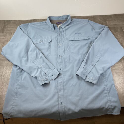 Vintage Patagonia Fishing Shirt XL Blue Button Up Lightweight Outdoors Workwear 海外 即決 - 0