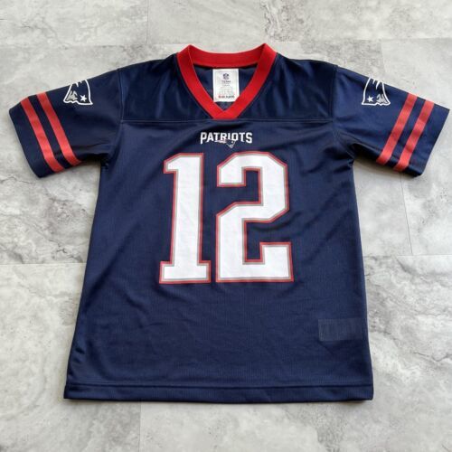 NFL Team Apparel Tom Brady 12 New England Patriots Jersey Youth Medium 8/10 海外 即決
