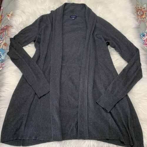 Witchery Womens Cardigan Sweater Dark Gray Cashmere Blend Knit Long Medium 海外 即決