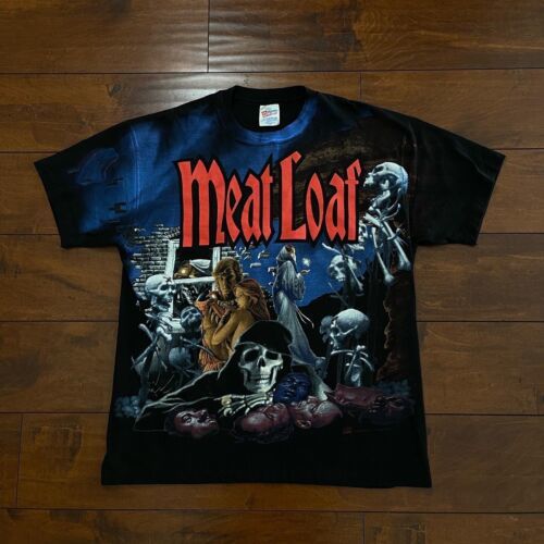 RARE Meat Loaf T-Shirt vintage 1994 all over print | Back into Hell 海外 即決
