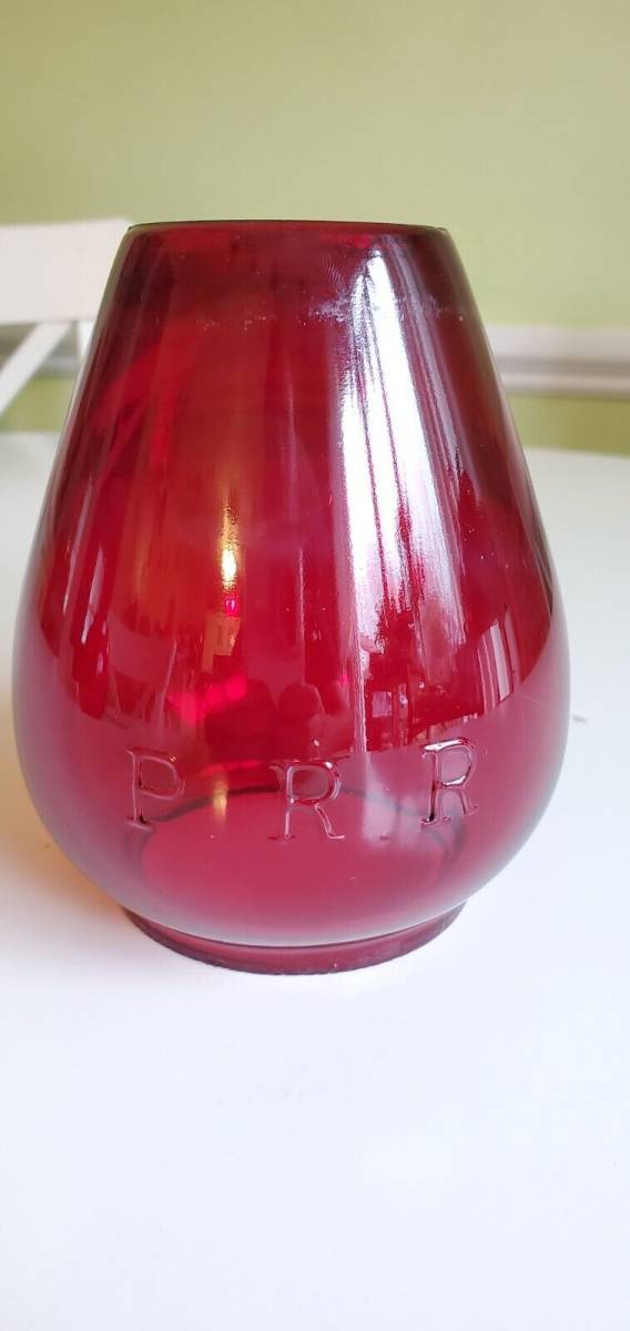 PRR Red Cast Extended Base CNX Globe for Tall Lanterns ...