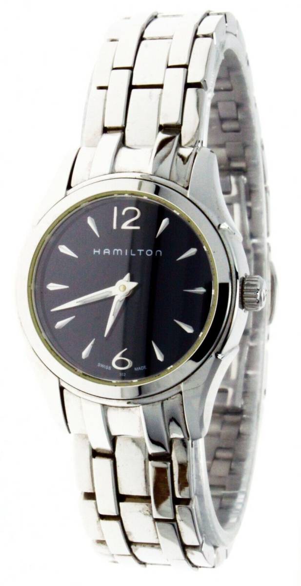 New Ladies Hamilton Watch Black Face Water -R Sapphire Crystal S.Steel H322610 海外 即決