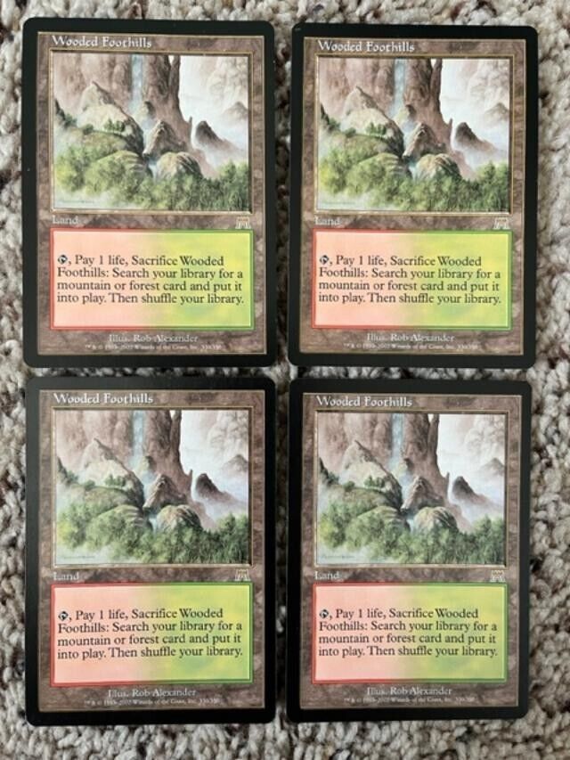MTG- Wooded Foothills x4 - Onslaught 海外 即決