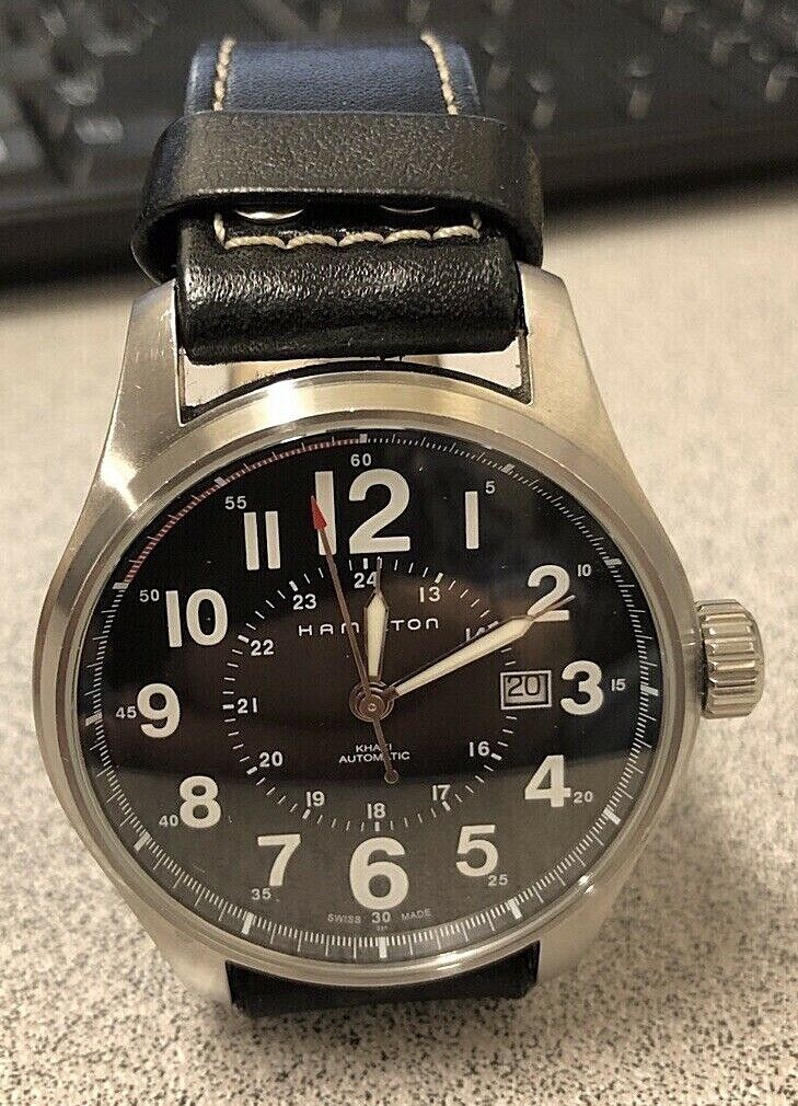 HAMILTON Automatic Analog Leather BLK H706150 “Great” Wristwatch 海外 即決