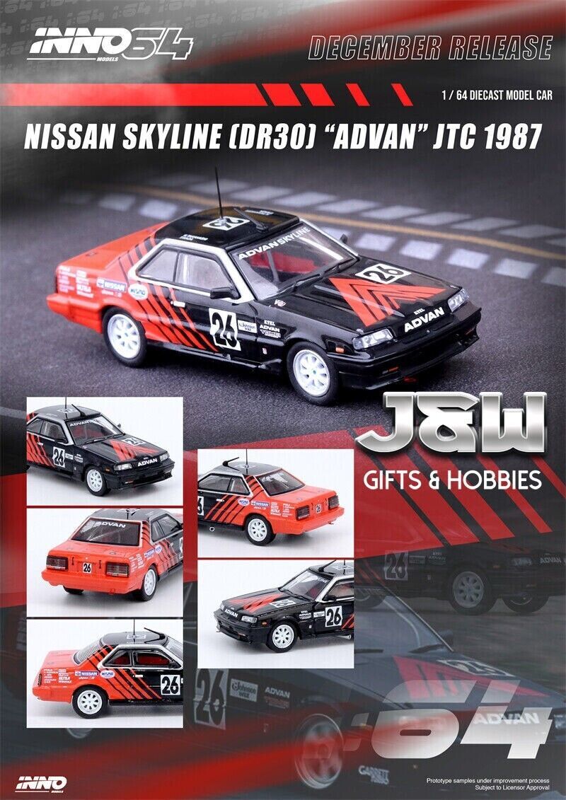 Inno64 Nissan Skyline DR30 RS-X Turbo ADVAN JTC 1987 1/64 海外 即決