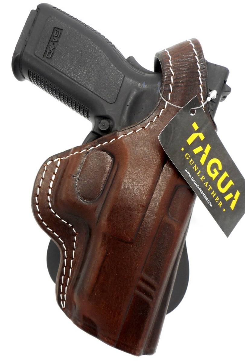 Right Hand Leather Thumb Break Rotating PADDLE Holster SPRINGFIELD XD 9 40, 4" 海外 即決