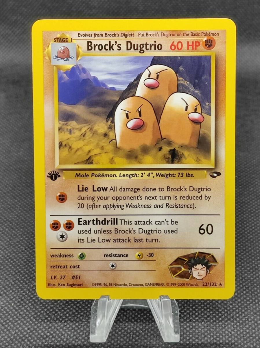 Gym Challenge 1st ED Brock's Dugtrio 22/132 Pokemon (see photos for condition) 海外 即決