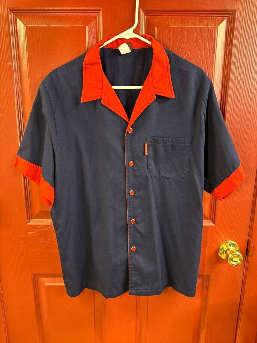 Vintage Lucky 13 Apparel Short Sleeves Button Down Men's Shirt Sz L Made In USA 海外 即決