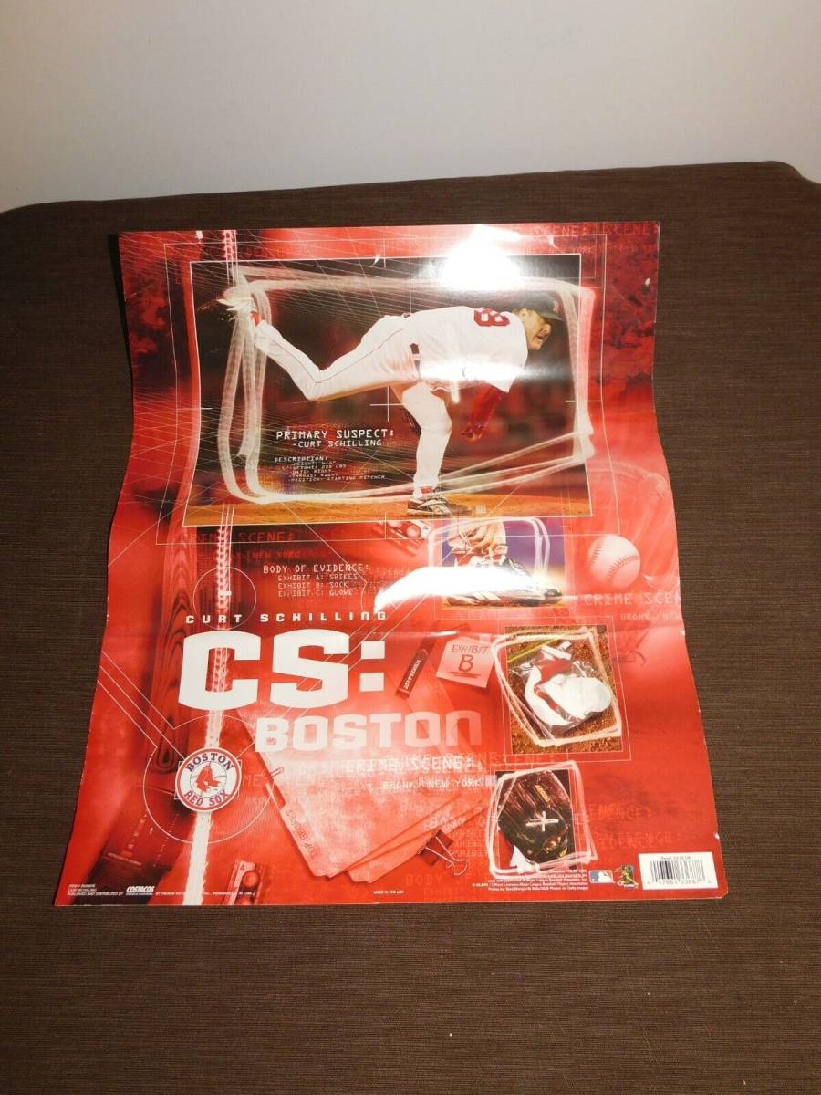 16X20 2005 COSTACOS BASEBALL MLB BOSTON RED SOX CURT SCHILLING CARDBOARD POSTER 海外 即決