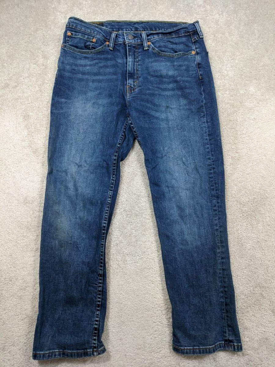 Levis Jeans Men 34x29 514 Regular Straight Blue Denim Dark Wash American Work 海外 即決