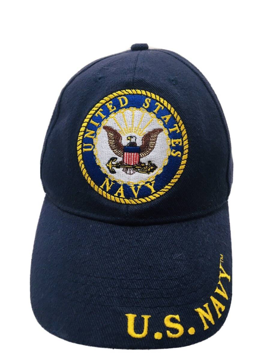 Vintage Hat Eagle Emblems UNITED STATES NAVY MILITARY PATCH Strapback Cap Blue 海外 即決