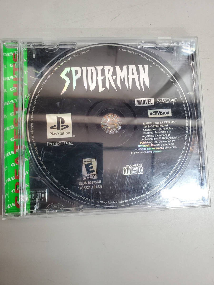 Spider-Man (Sony PlayStation 1 PS1, 2000) No Manual Tested Hits ver. 海外 即決