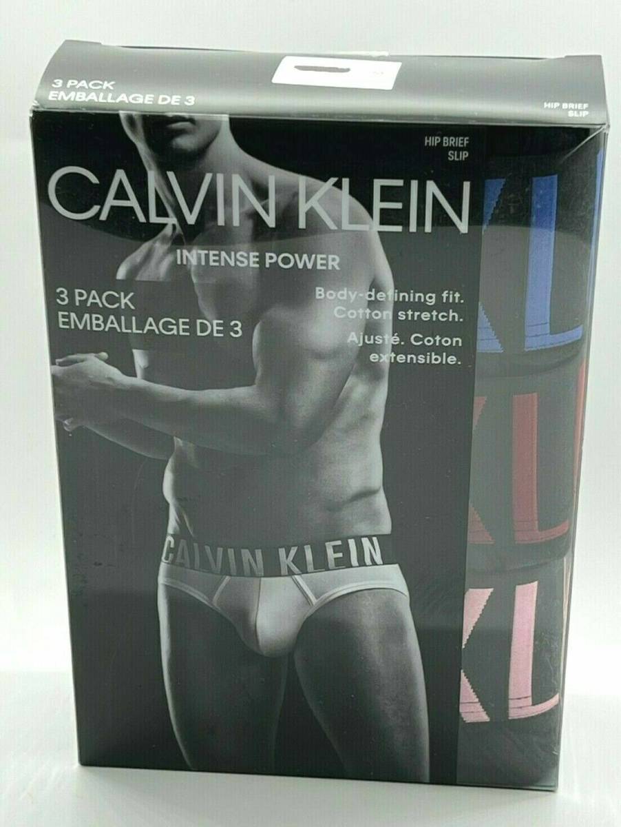 Calvin Klein Men's 3 Pack Classic Cotton Stretch Hip Brief Pink Red Blue, XL 海外 即決
