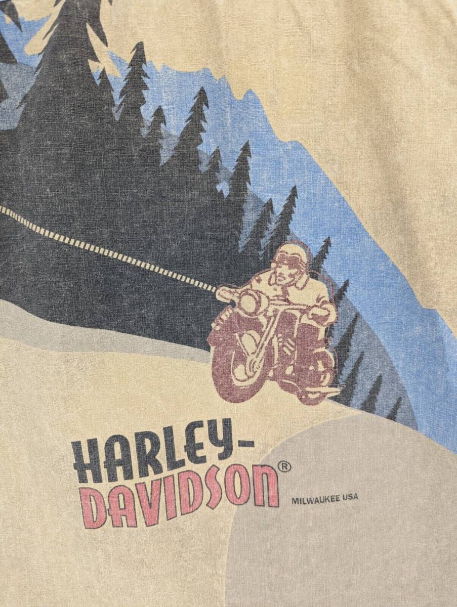 Harley Davidson VTG Denim Short Sleeve Jean Shirt, Milwaukee, WI, Graphic, XL 海外 即決