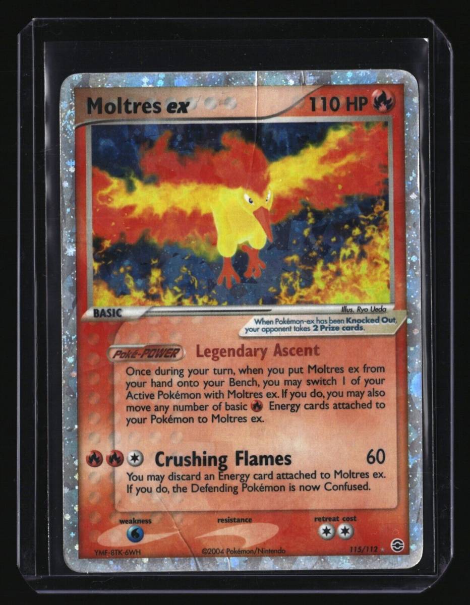 Pokemon MOLTRES ex 115/112 (Secret Rare Holo) FireRed LeafGreen - DAM/Damaged 海外 即決