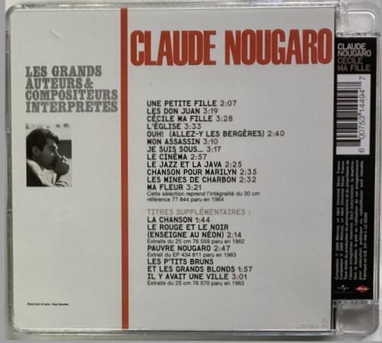 クロード・ヌガロ(Claude Nougaro)/Cecile Ma Fille-フランスのシンガー・ソングライターの1962-1964年の楽曲を収録したアルバム_画像3