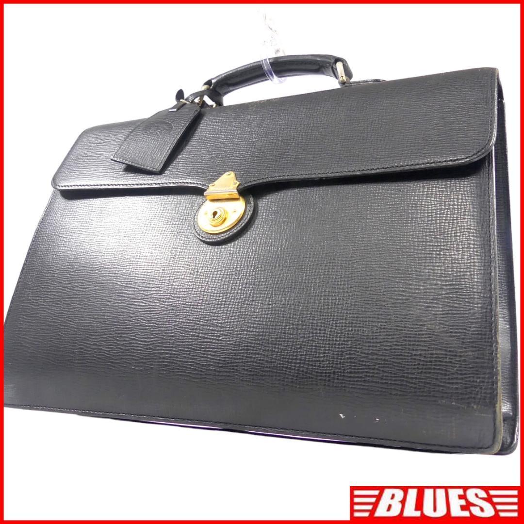即決☆BURBERRY☆オールレザービジネスバッグ バーバリー メンズ 黒