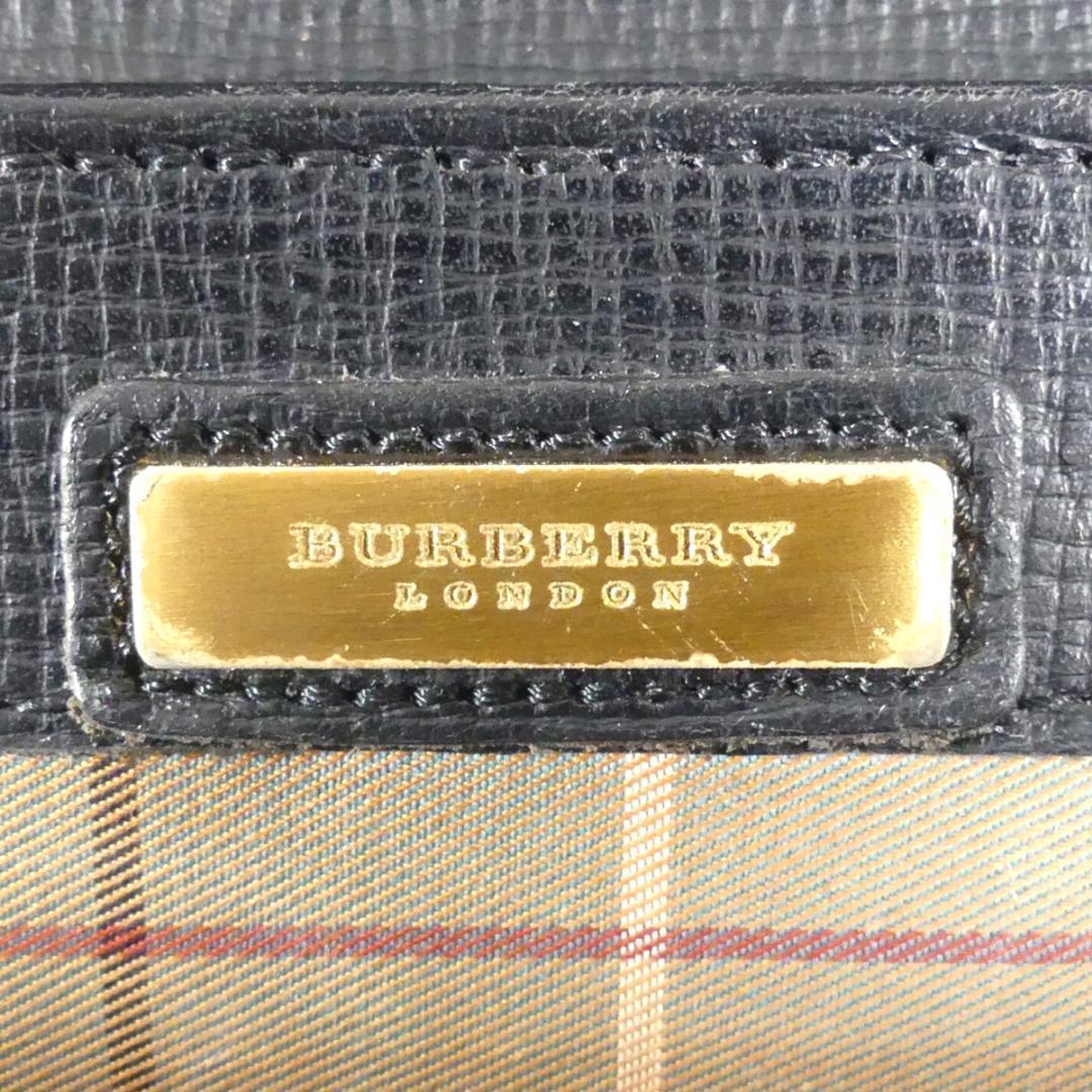 即決★BURBERRY★オールレザービジネスバッグ バーバリー メンズ 黒 ノバチェック 本革 ブリーフケース 本皮 通勤 カバン 出張 鞄 かばん