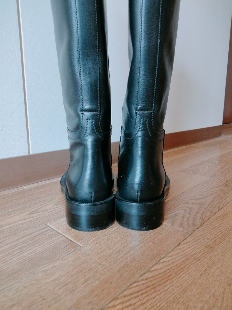 ZARA 】リアルレザー ニーハイブーツ ブラック | noonanwaste.com
