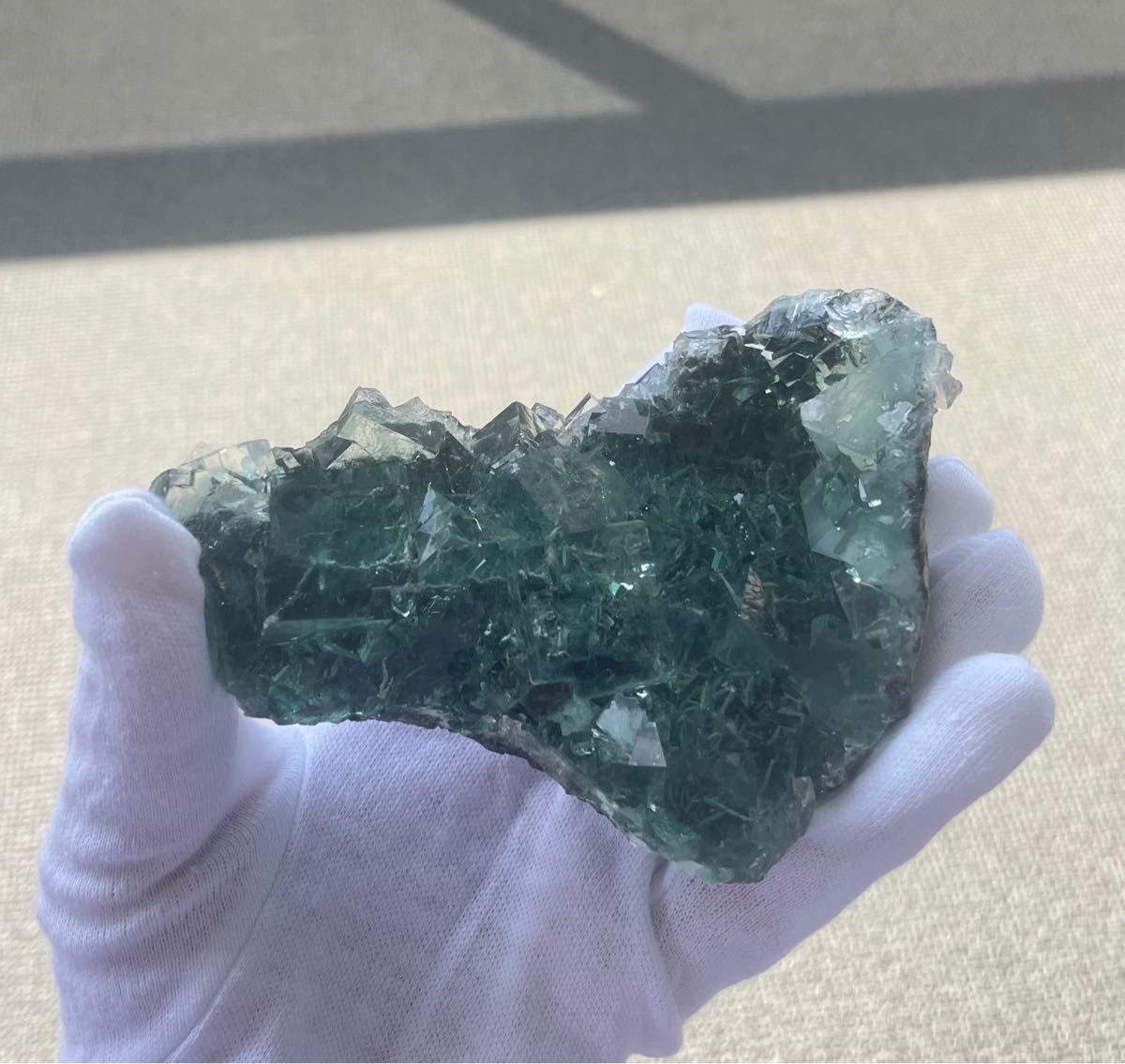 中国 シャンファーリン産 フローライト 蛍石 ダークグリーン 鉱物標本