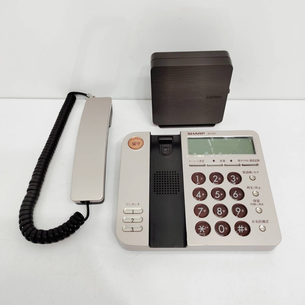 ●動作品 シャープ JD-KXG1 電話機 SHARP ゴールド系 留守番電話機能付き 家庭用固定電話 S1450_画像2