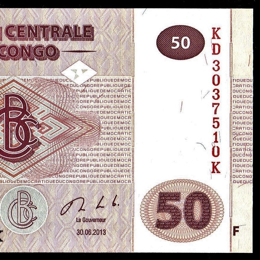 コンゴ 50フラン紙幣 2007年 150mm×70mm　＜KD3037510K＞_画像4