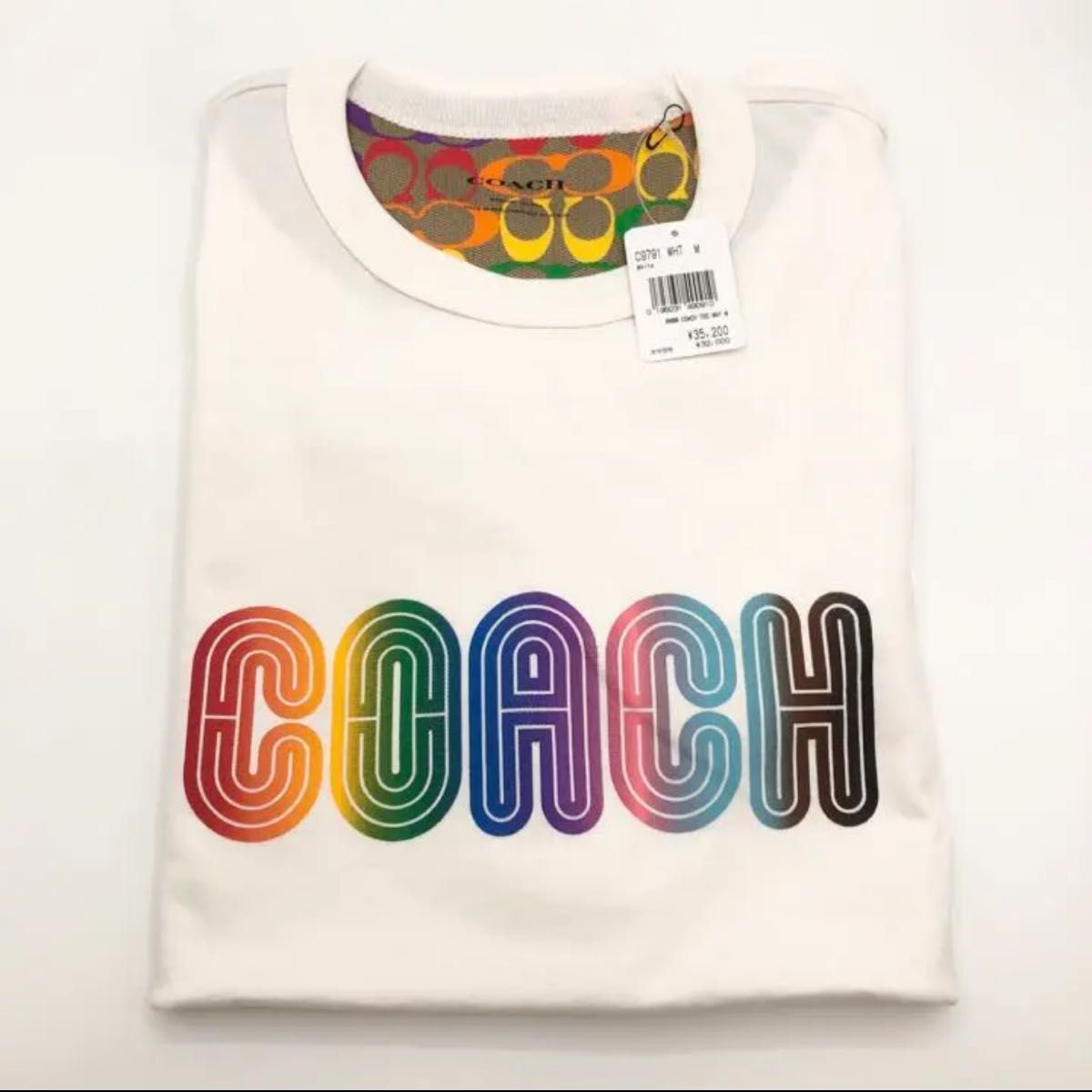 入手困難　COACH レインボー シグネチャー Tシャツ