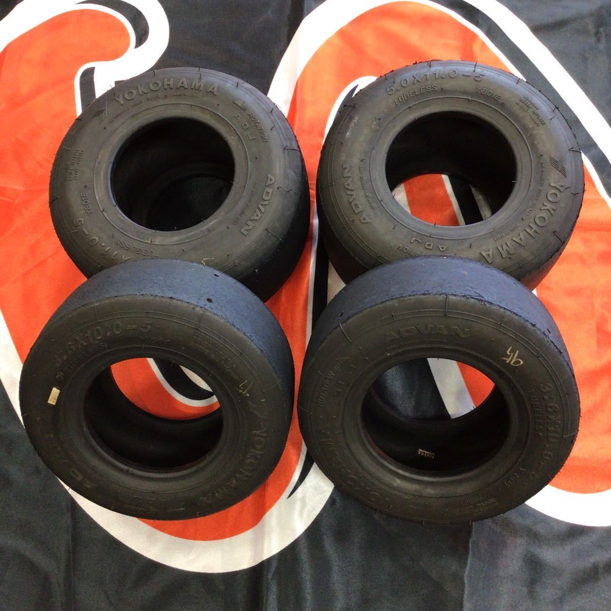 【中古】ヨコハマ ADVAN レーシングカートタイヤ SLJ カデット用 1台分⑤