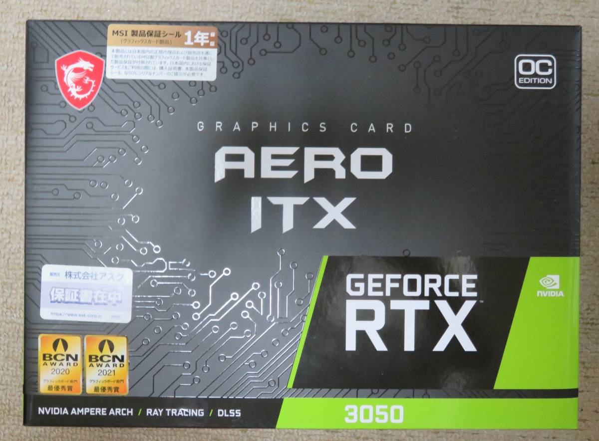 ◇新品 msi GeForce RTX 3050 AERO ITX 8GB GDDR6