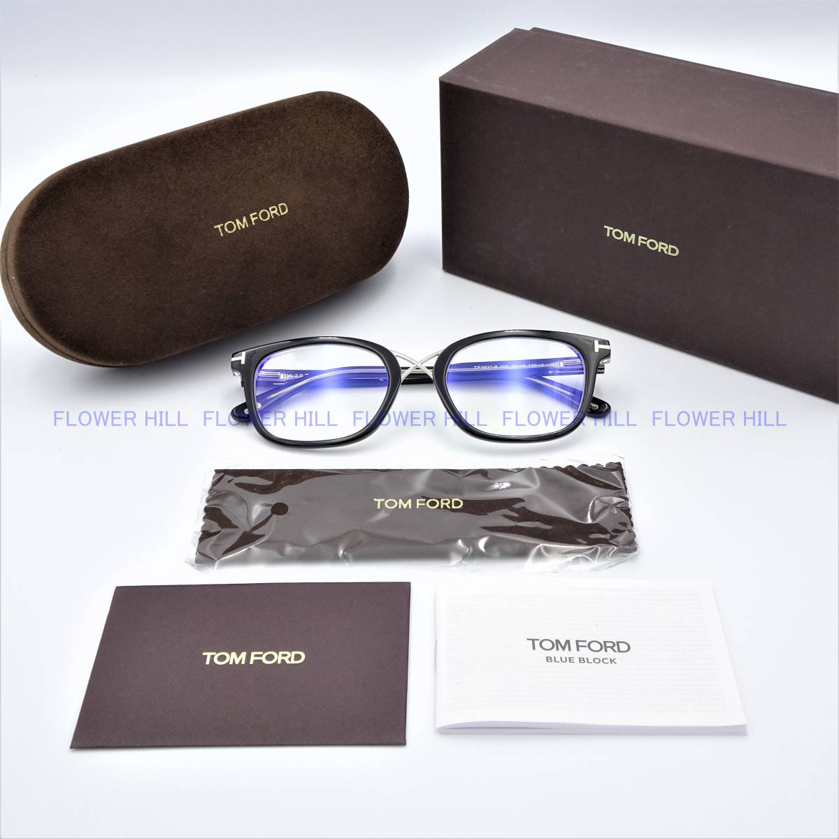 トムフォード TOM FORD TF5637-B ブラック クリア ブルーライトカット