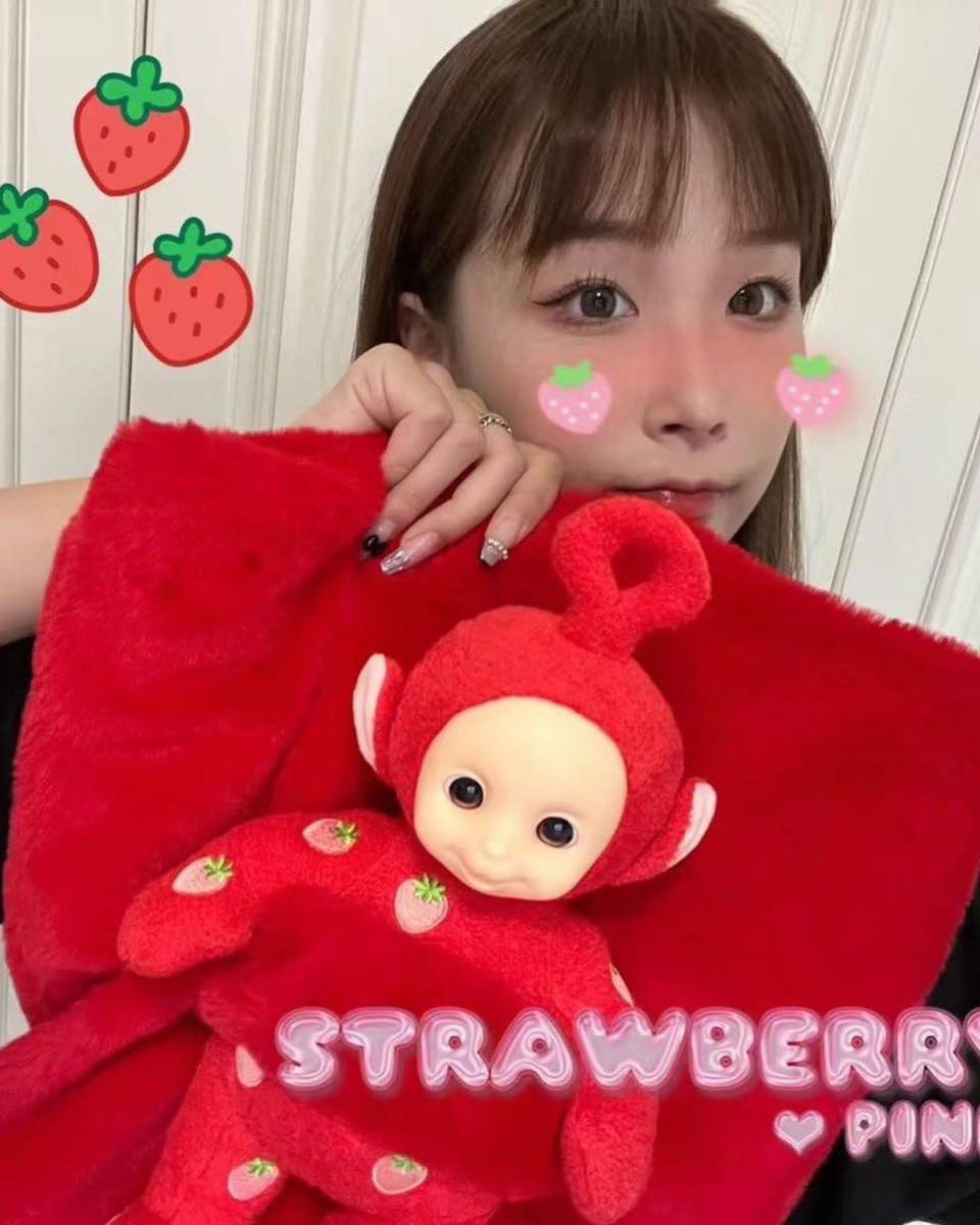 [ Teletubbies ]TELETUBBIES Poe PO fruit can canned goods strawberry soft toy figure bag attaching regular goods postage included 